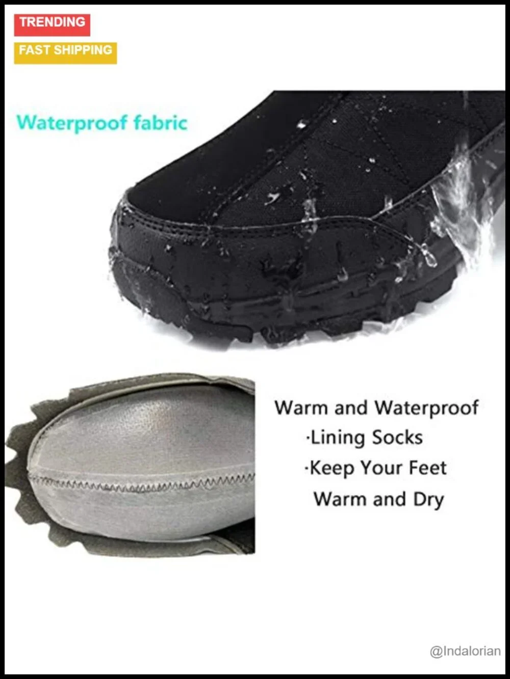 Men's Waterproof Fur Lined Snow Boots Ankle Boots Winter Shoes